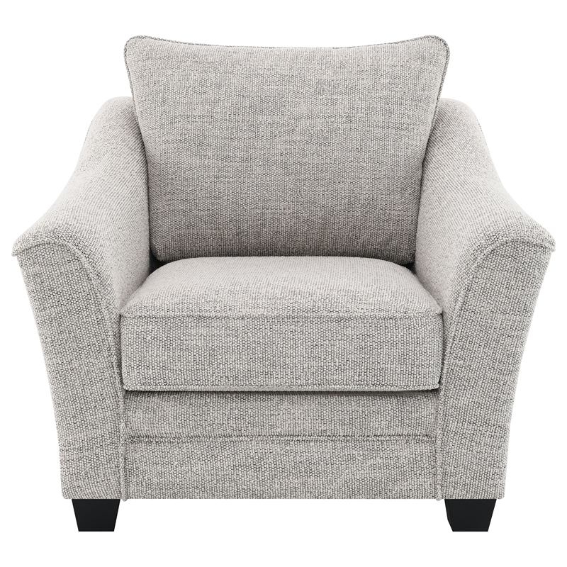 Pemberly Row Boucle Upholstered Accent Armchair in Light Grey
