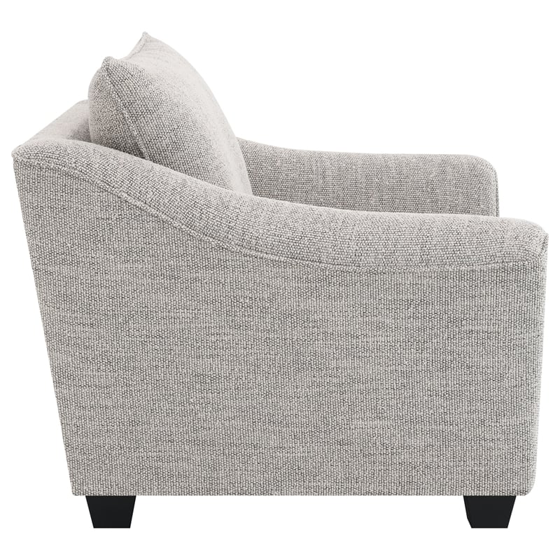 Pemberly Row Boucle Upholstered Accent Armchair in Light Grey