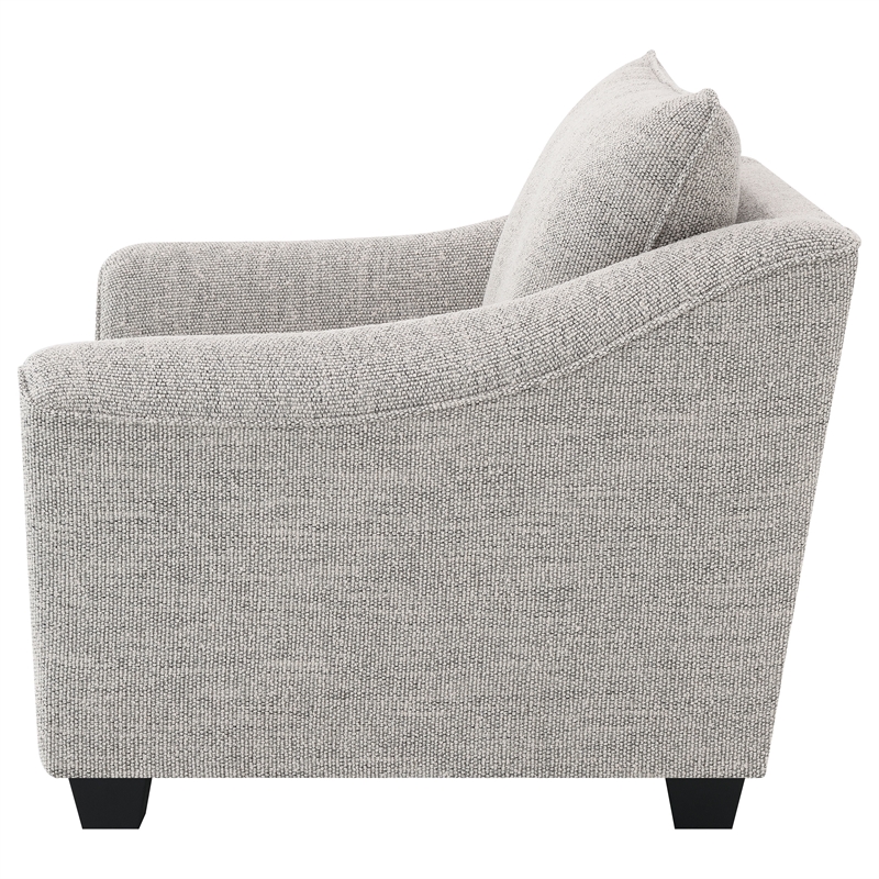 Pemberly Row Boucle Upholstered Accent Armchair in Light Grey