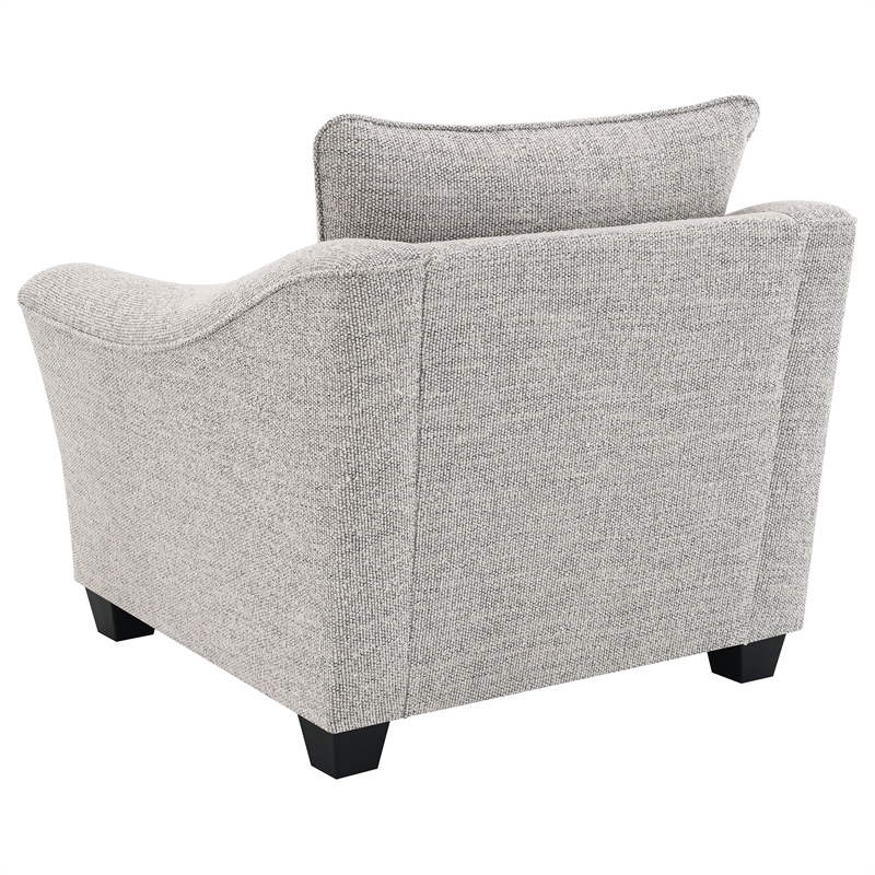 Pemberly Row Boucle Upholstered Accent Armchair in Light Grey
