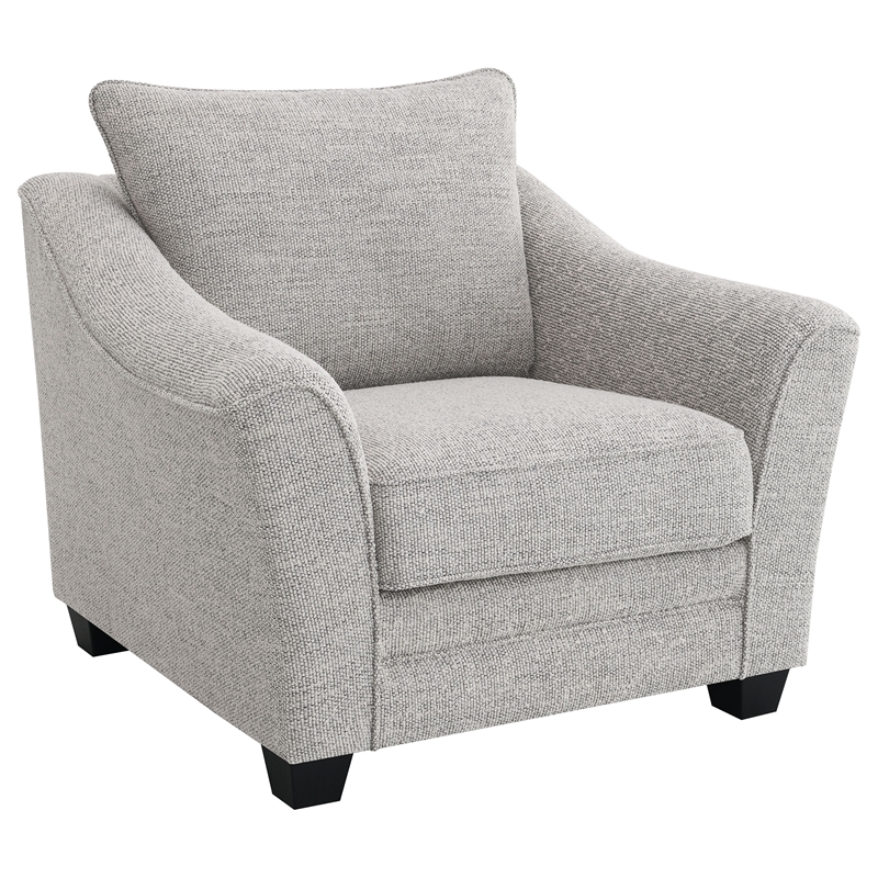 Pemberly Row Boucle Upholstered Accent Armchair in Light Grey