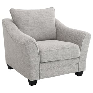 Pemberly Row Boucle Upholstered Accent Armchair in Light Grey