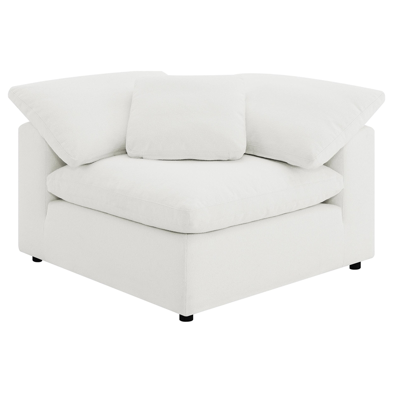pemberly row 5-piece boucle upholstered modular sectional in ivory