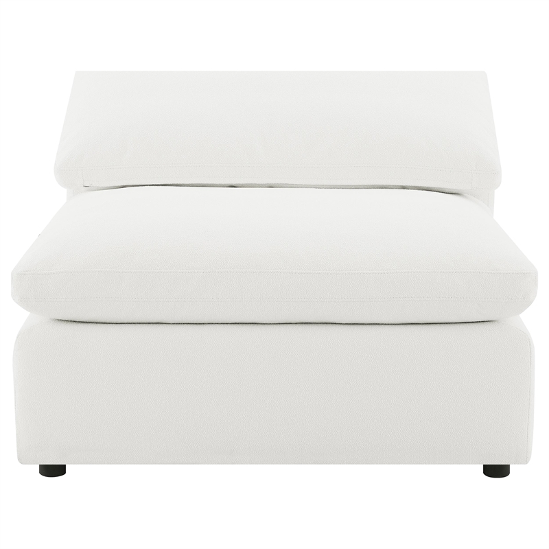 pemberly row 5-piece boucle upholstered modular sectional in ivory