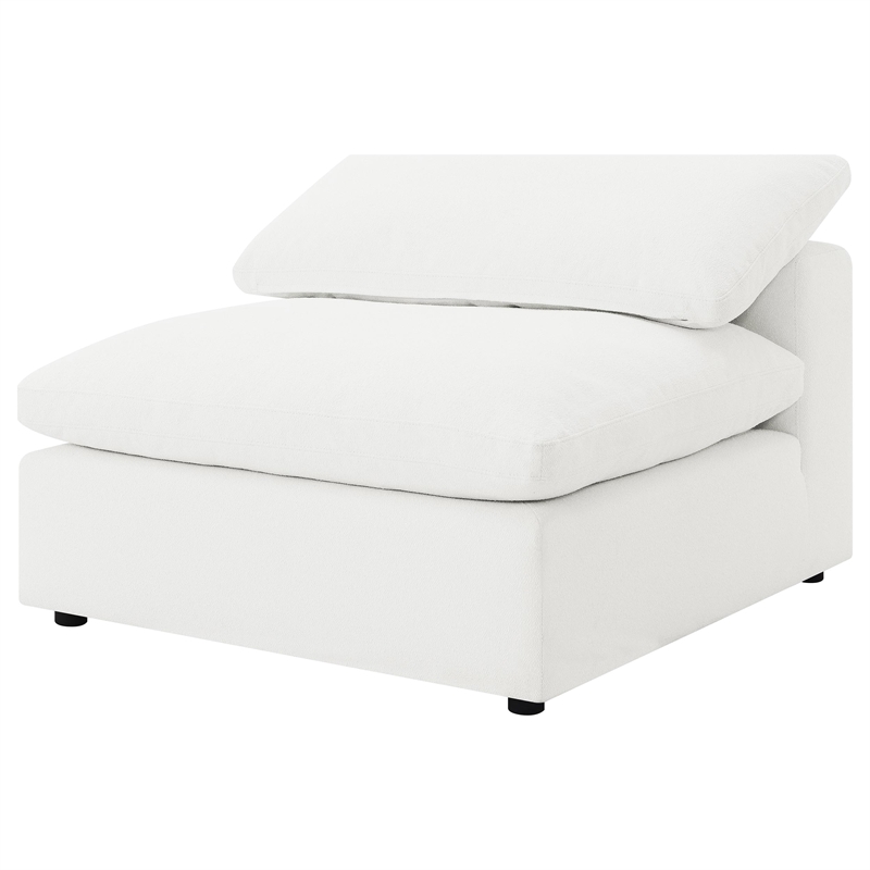pemberly row 5-piece boucle upholstered modular sectional in ivory