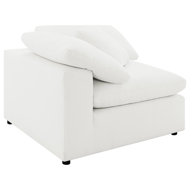 pemberly row 5-piece boucle upholstered modular sectional in ivory