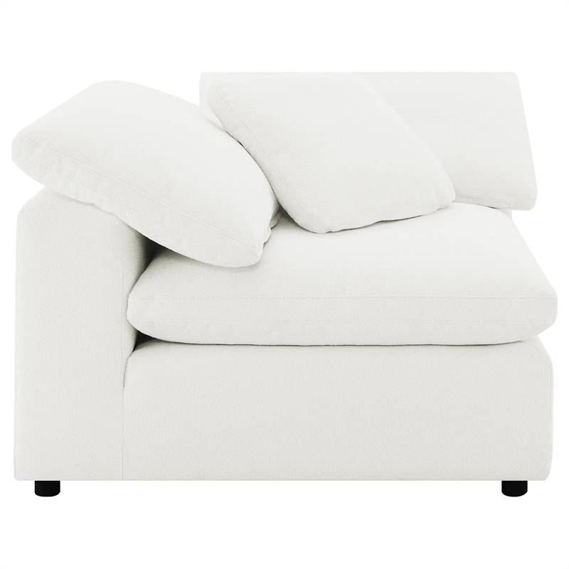 pemberly row 5-piece boucle upholstered modular sectional in ivory