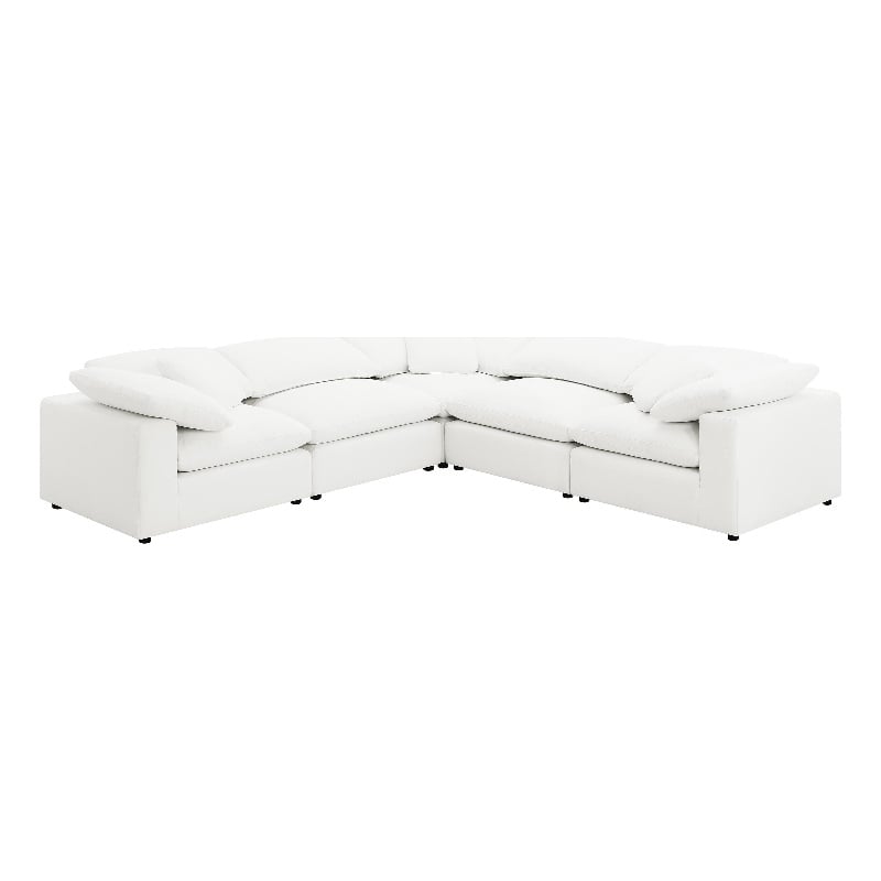 Pemberly Row 5-piece Boucle Upholstered Modular Sectional in Ivory
