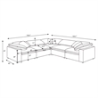 Pemberly Row 5-piece Boucle Upholstered Modular Sectional in Grey