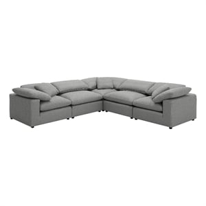 Pemberly Row 5-piece Boucle Upholstered Modular Sectional in Grey