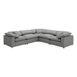 Pemberly Row 5-piece Boucle Upholstered Modular Sectional in Grey