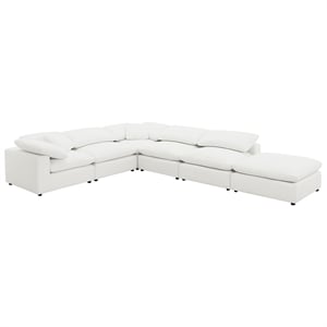 Pemberly Row 6-piece Boucle Upholstered Modular Sectional in Ivory
