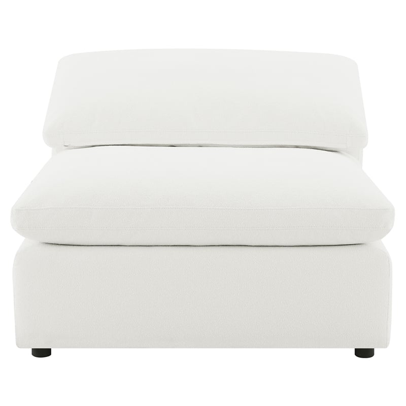 pemberly row boucle upholstered modular armless chair in ivory