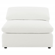 Pemberly Row Boucle Upholstered Modular Armless Chair in Ivory