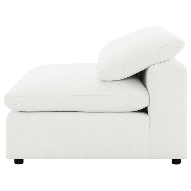 pemberly row boucle upholstered modular armless chair in ivory
