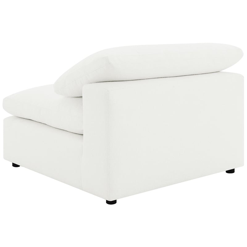 pemberly row boucle upholstered modular armless chair in ivory