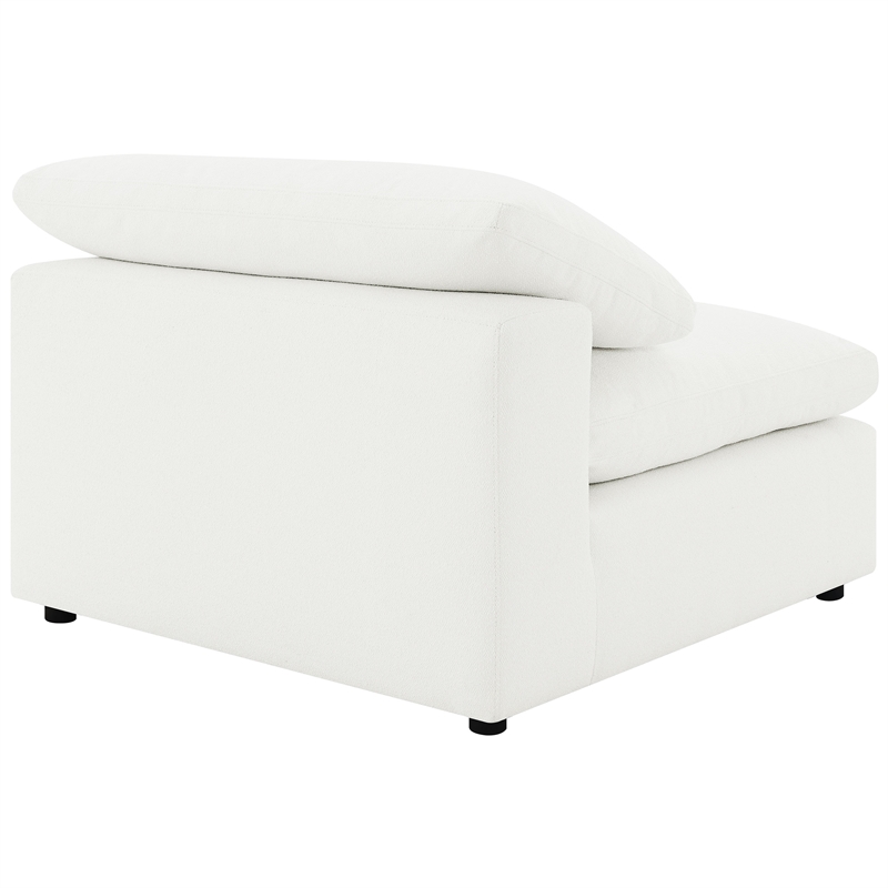 pemberly row boucle upholstered modular armless chair in ivory