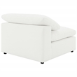 Pemberly Row Boucle Upholstered Modular Armless Chair in Ivory