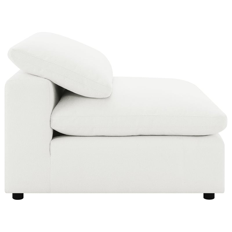 pemberly row boucle upholstered modular armless chair in ivory