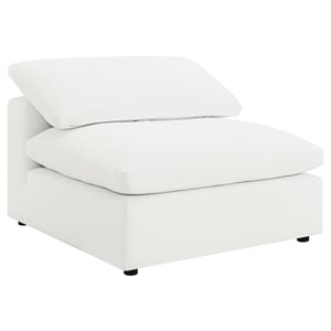 Pemberly Row Boucle Upholstered Modular Armless Chair in Ivory