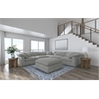 Pemberly Row Boucle Upholstered Modular Armless Chair in Grey