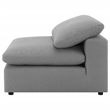 Pemberly Row Boucle Upholstered Modular Armless Chair in Grey
