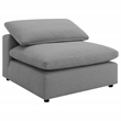 Pemberly Row Boucle Upholstered Modular Armless Chair in Grey