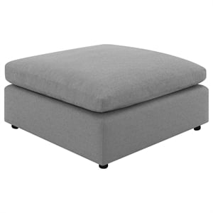 Pemberly Row Boucle Upholstered Modular Sectional Ottoman in Grey