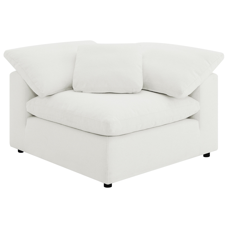 Pemberly Row 6-piece Boucle Modular Sectional with Ottoman in Ivory