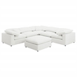 Pemberly Row 6-piece Boucle Modular Sectional with Ottoman in Ivory