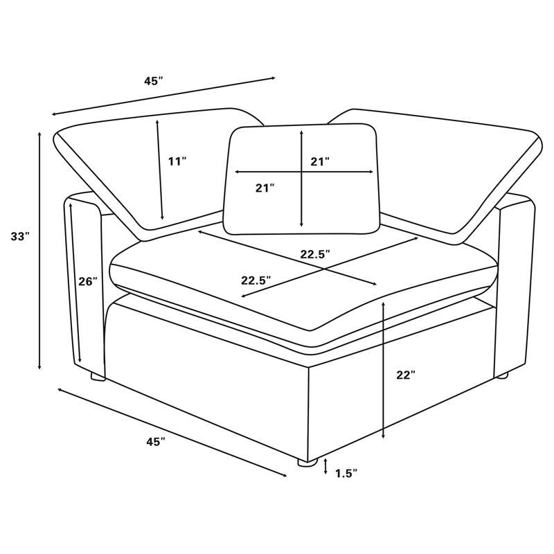Pemberly Row 6-piece Boucle Modular Sectional with Ottoman in Grey