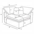 Pemberly Row 6-piece Boucle Modular Sectional with Ottoman in Grey