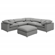Pemberly Row 6-piece Boucle Upholstered Modular Sectional in Grey