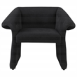 Pemberly Row Fabric Upholstered Sloped Arm Accent Chair in Black