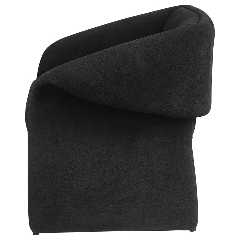 Pemberly Row Fabric Upholstered Sloped Arm Accent Chair in Black