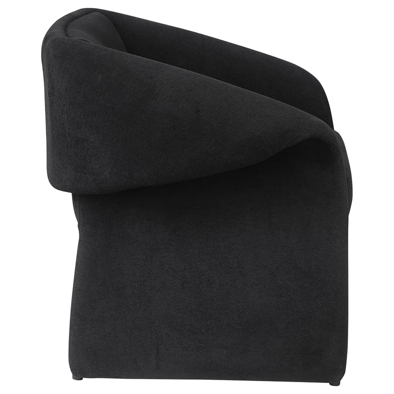 Pemberly Row Fabric Upholstered Sloped Arm Accent Chair in Black