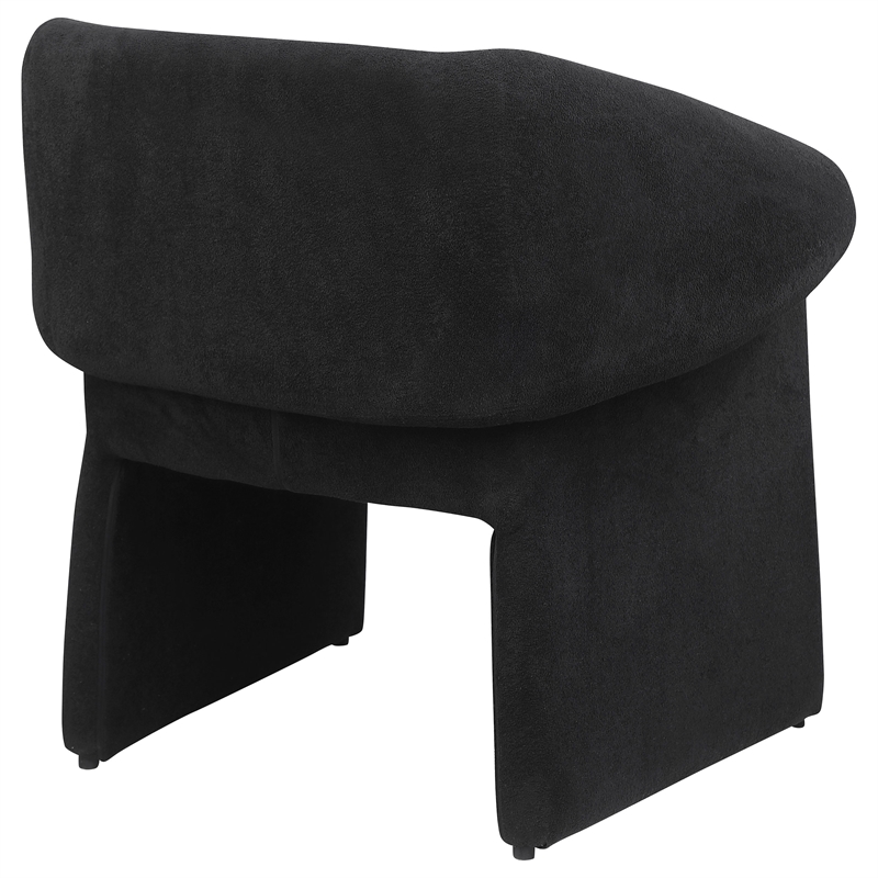 Pemberly Row Fabric Upholstered Sloped Arm Accent Chair in Black
