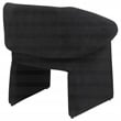 Pemberly Row Fabric Upholstered Sloped Arm Accent Chair in Black