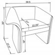 Pemberly Row Fabric Upholstered Sloped Arm Accent Chair in Black