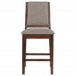 Pemberly Row Upholstered Counter Height Chair Set of 2 in Mango Oak