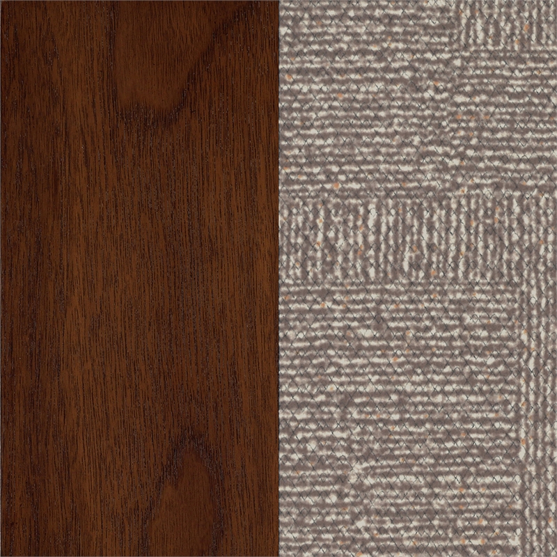 Pemberly Row Upholstered Counter Height Chair Set of 2 in Mango Oak