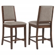 Pemberly Row Upholstered Counter Height Chair Set of 2 in Mango Oak