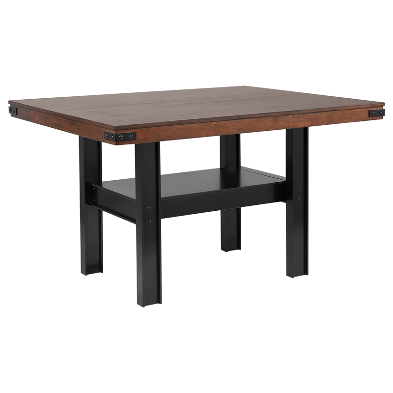Pemberly Row 5-piece Counter Height Dining Table Set in Mango Oak