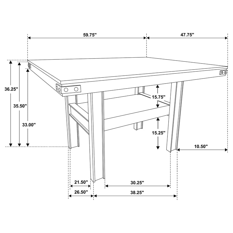 Pemberly Row 5-piece Counter Height Dining Table Set in Mango Oak
