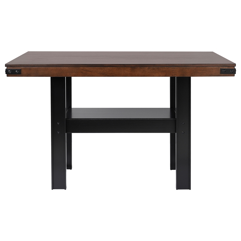 Pemberly Row 7-piece Counter Height Dining Table Set in Mango Oak