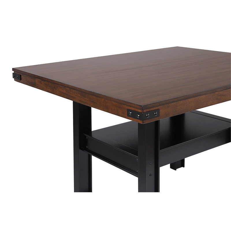 Pemberly Row 7-piece Counter Height Dining Table Set in Mango Oak