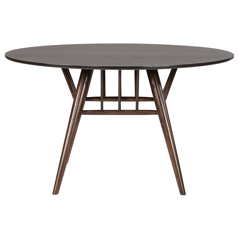 Pemberly Row Round 53-inch Wood Dining Table for 4 in Dark Walnut