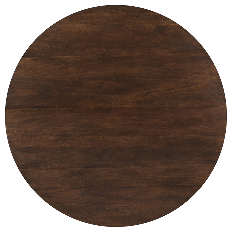Pemberly Row Round 53-inch Wood Dining Table for 4 in Dark Walnut