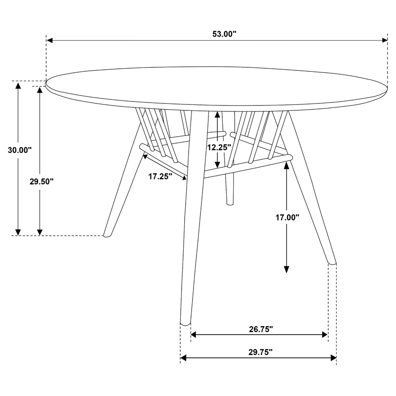 Pemberly Row Round 53-inch Wood Dining Table for 4 in Dark Walnut