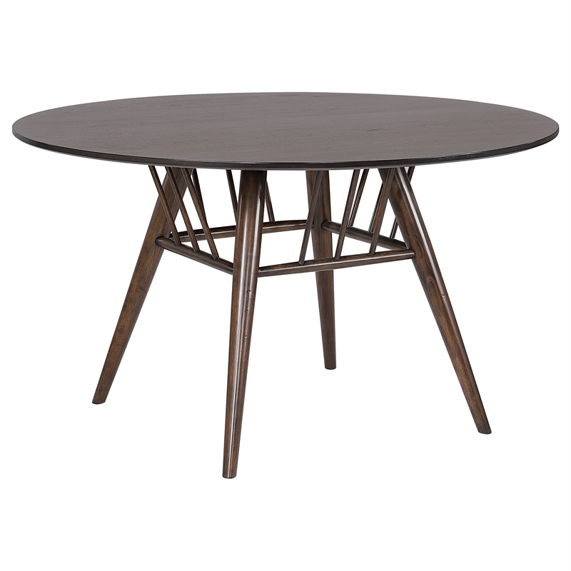 Pemberly Row Round 53-inch Wood Dining Table for 4 in Dark Walnut